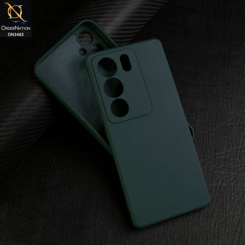 Vivo V29 Cover - Dark Green - ONation Silica Gel Series - HQ Liquid Silicone Elegant Colors Camera Protection Soft Case