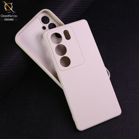 Vivo S17 Pro Cover - Off White - ONation Silica Gel Series - HQ Liquid Silicone Elegant Colors Camera Protection Soft Case