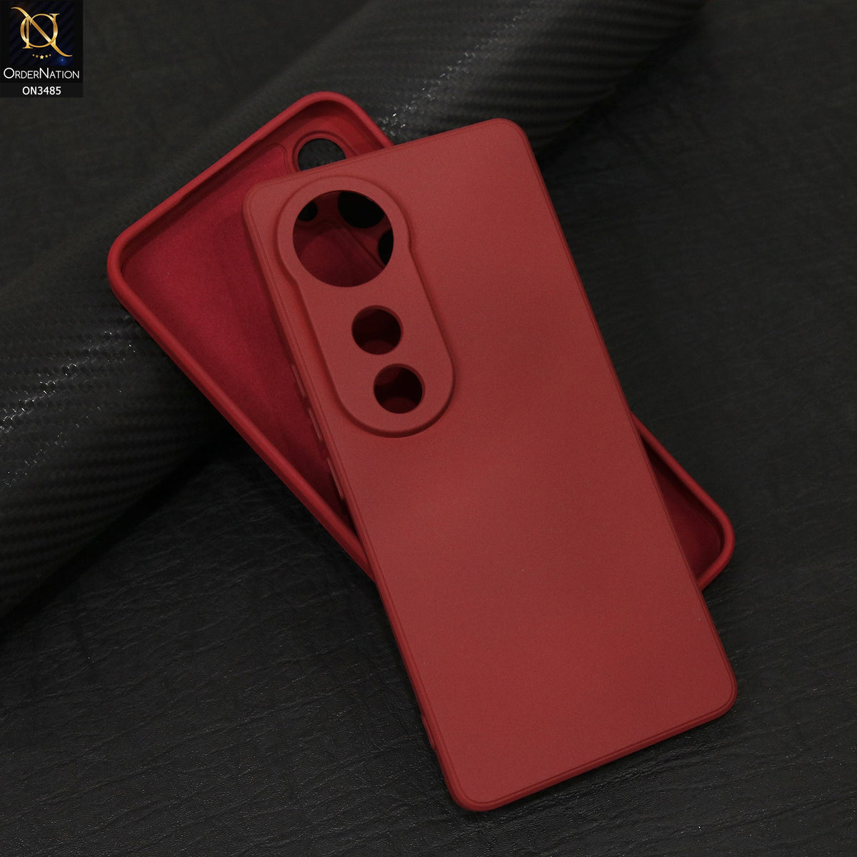 Vivo V40 Cover - Red - ONation Silica Gel Series - HQ Liquid Silicone Elegant Colors Camera Protection Soft Case