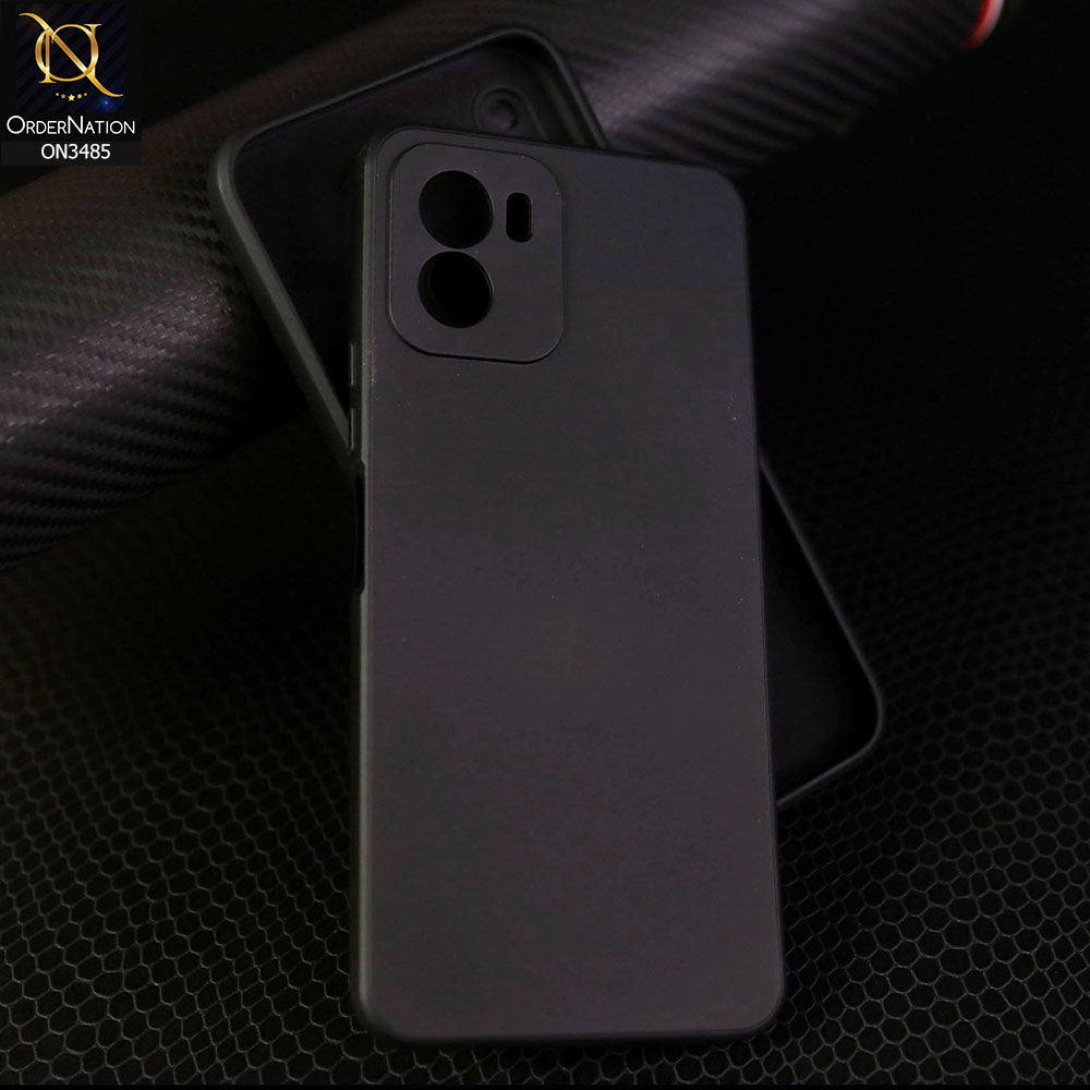 Vivo Y15a Cover - Black - ONation Silica Gel Series - HQ Liquid Silicone Elegant Colors Camera Protection Soft Case