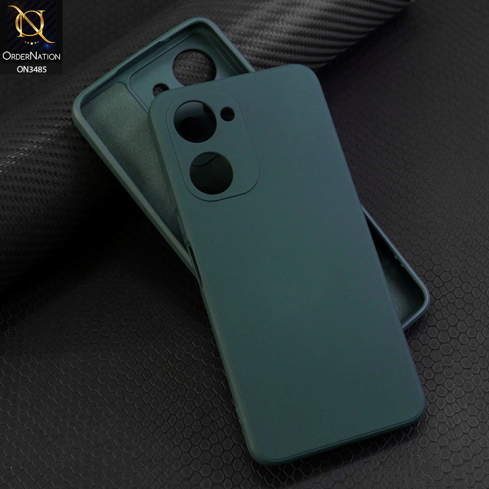 Vivo Y03 Cover - Dark Green - ONation Silica Gel Series - HQ Liquid Silicone Elegant Colors Camera Protection Soft Case