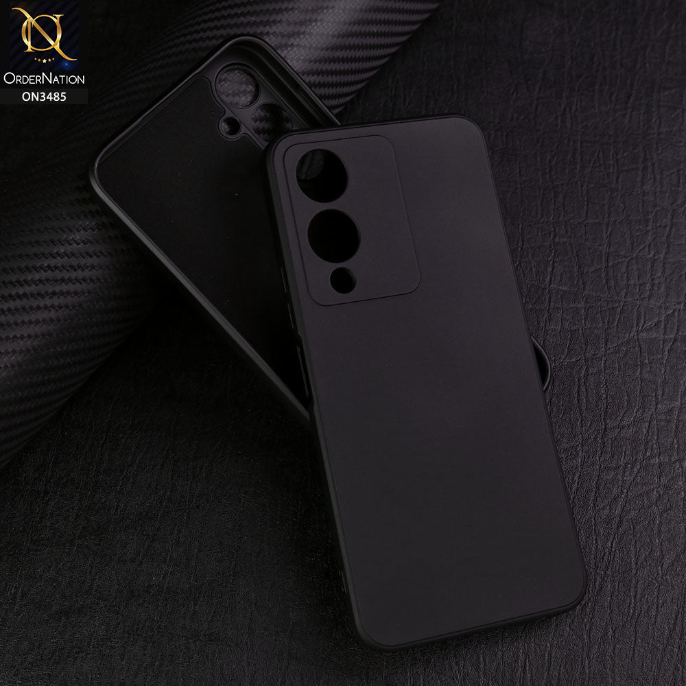 Vivo Y17s Cover - Black - ONation Silica Gel Series - HQ Liquid Silicone Elegant Colors Camera Protection Soft Case