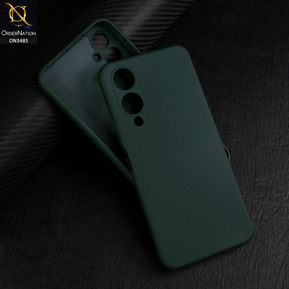 Vivo Y17s Cover - Dark Green - ONation Silica Gel Series - HQ Liquid Silicone Elegant Colors Camera Protection Soft Case