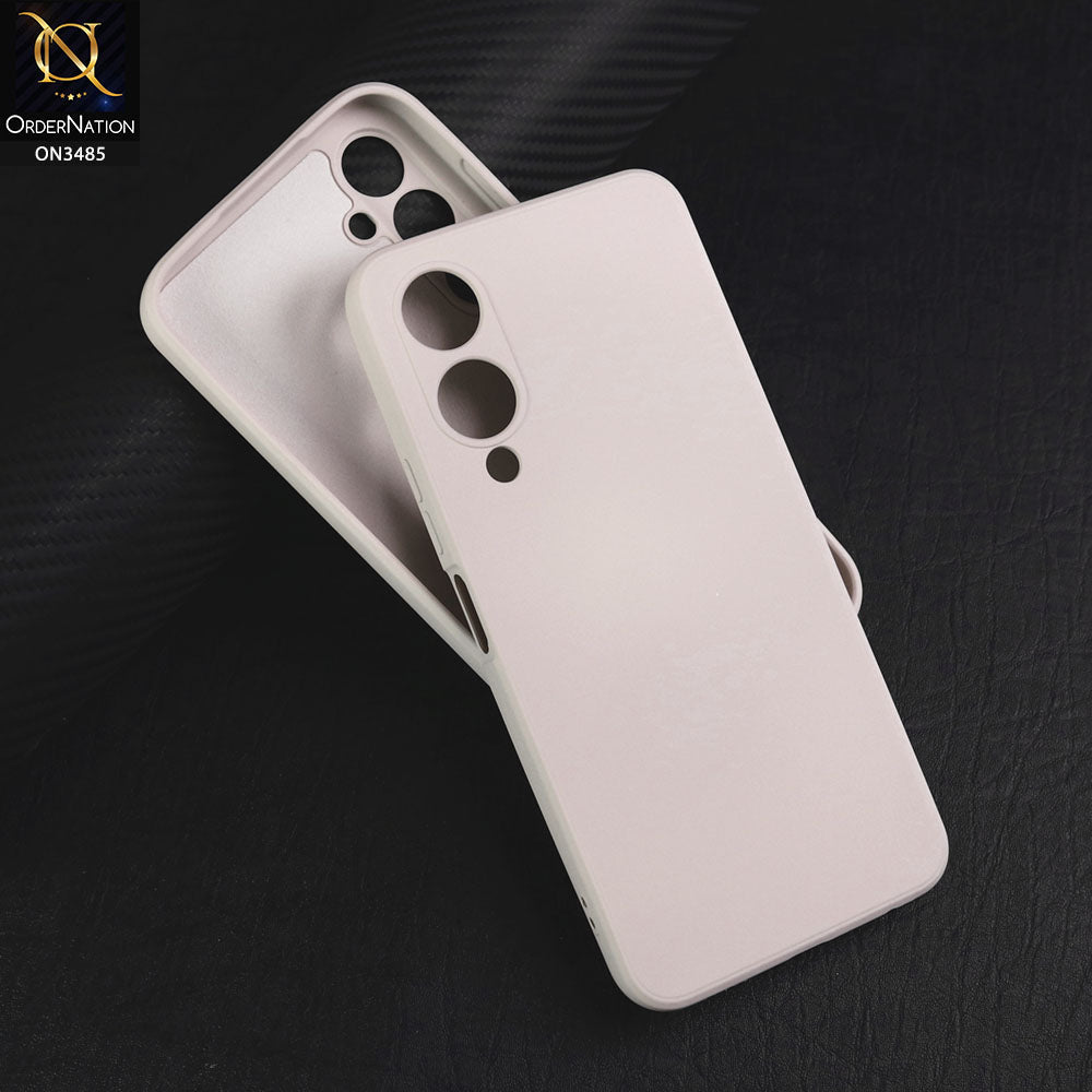 Vivo Y17s Cover - Off White - ONation Silica Gel Series - HQ Liquid Silicone Elegant Colors Camera Protection Soft Case