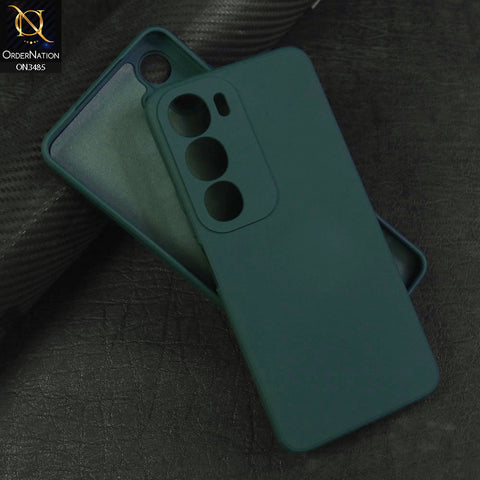 Vivo Y19s Cover - Dark Green - ONation Silica Gel Series - HQ Liquid Silicone Elegant Colors Camera Protection Soft Case