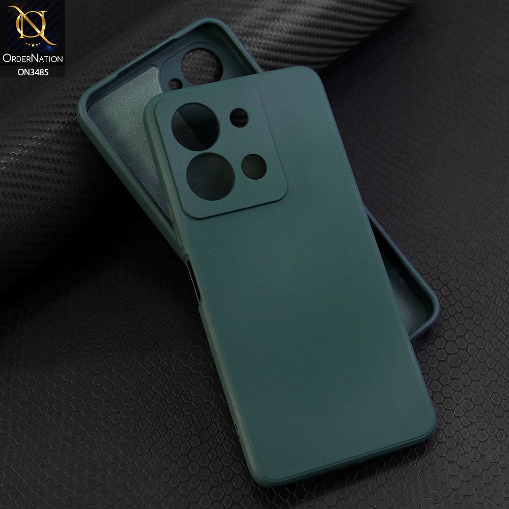 Vivo Y27s Cover - Dark Green - ONation Silica Gel Series - HQ Liquid Silicone Elegant Colors Camera Protection Soft Case