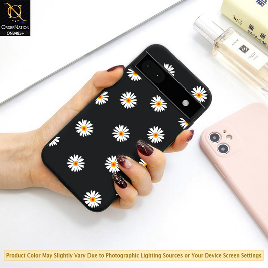 Google Pixel 6a Cover - ONation Daisy Series - HQ Liquid Silicone Elegant Colors Camera Protection Soft Case