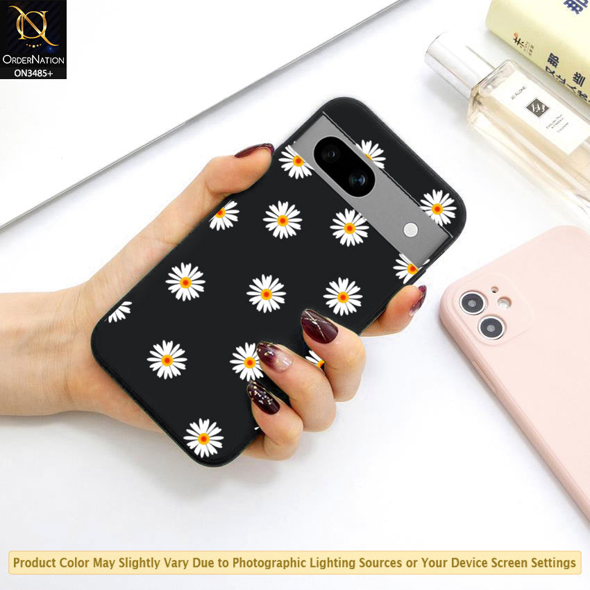 Google Pixel 7a Cover - ONation Daisy Series - HQ Liquid Silicone Elegant Colors Camera Protection Soft Case