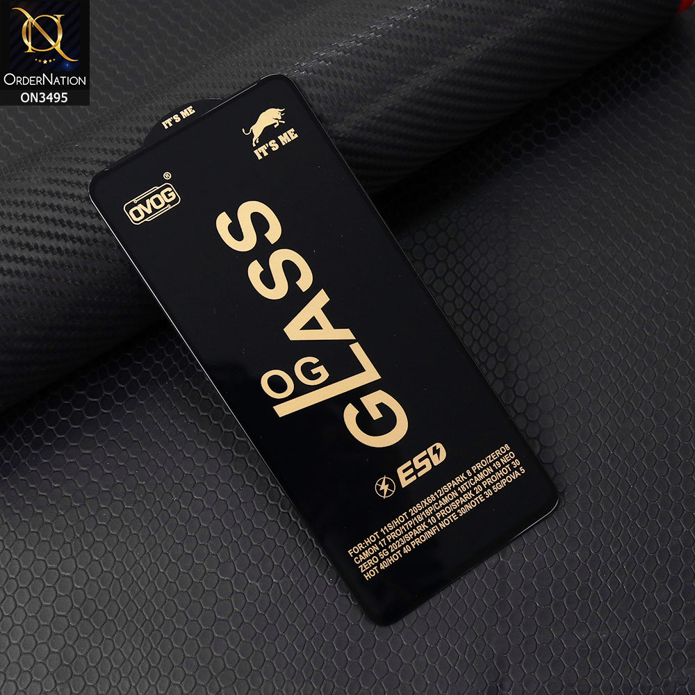 Infinix Hot 40 Cover - Black - Xtreme Quality Tempered Go Glass Screen Protector