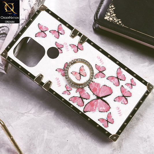 Xiaomi Poco C50 Cover - Design1 - Trendy Holographic Design Golden Square Case with Matching Bling Ring Holder