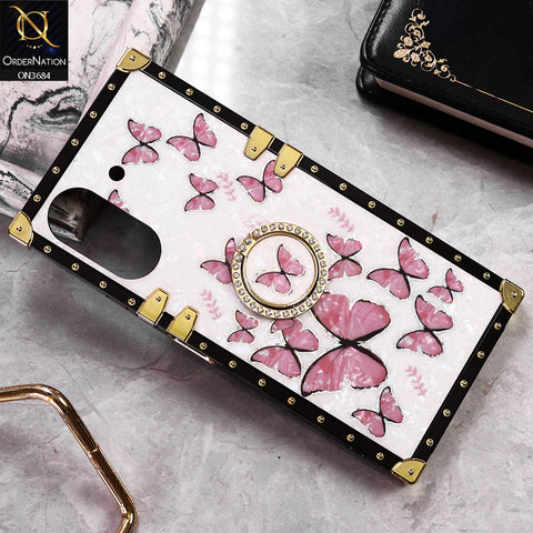 Xiaomi Redmi 13C Cover - Design1 - Trendy Holographic Design Golden Square Case with Matching Bling Ring Holder