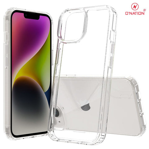 iPhone 15 Cover  - ONation Crystal Series - Premium Quality Clear Case No Yellowing Back With Smart Shockproof Cushions