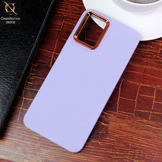 Vivo Y21e Cover - Purple - Electroplated Camera Border Soft Silicon Case