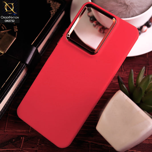 Vivo Y22 Cover - Red -Electroplated Camera Border Soft Silicon Case