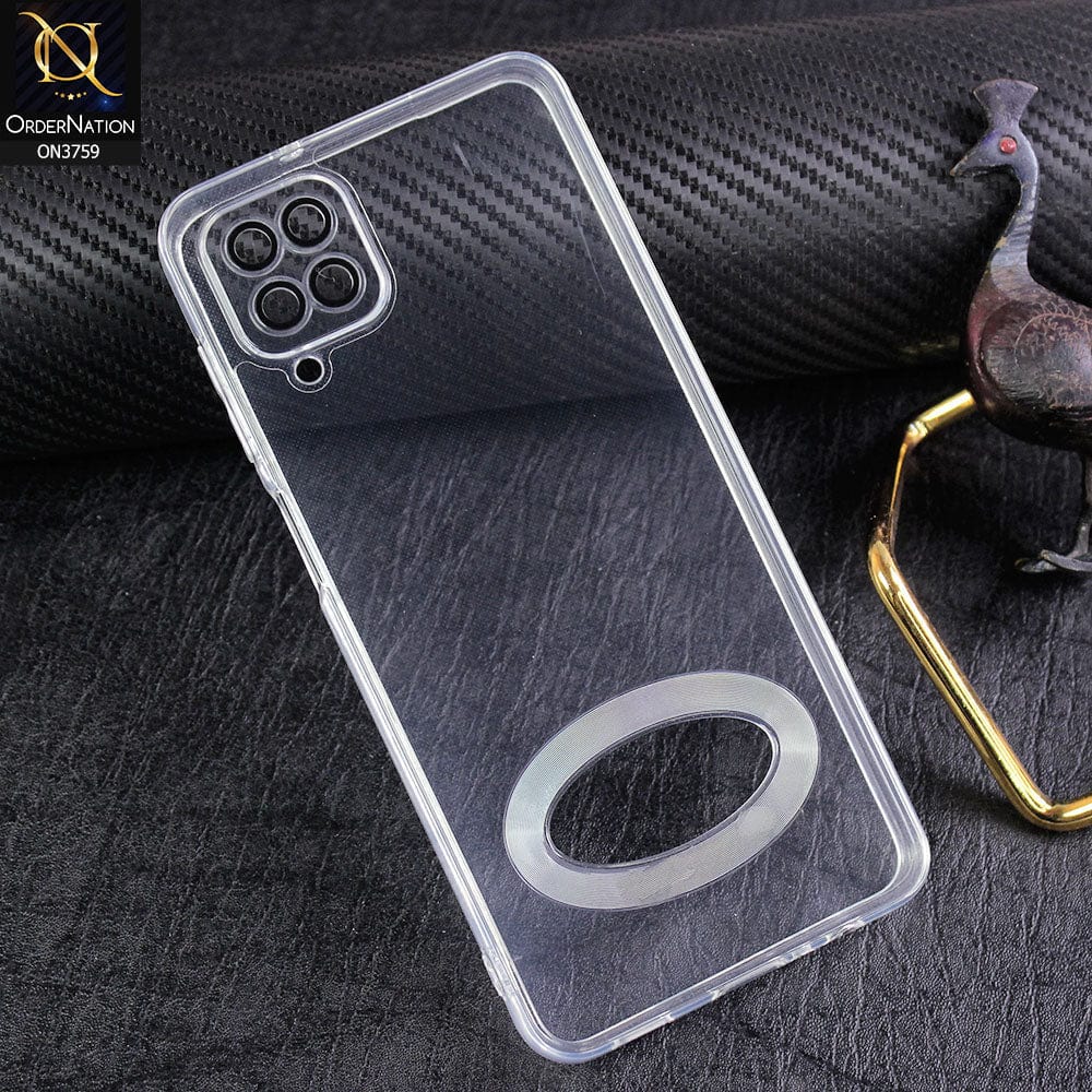 Samsung Galaxy A31 Cover - Transparent - New Gradient Shaded Logo Hole Camera Lense Protection Soft Silicon Case