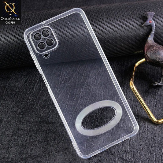 Samsung Galaxy A31 Cover - Transparent - New Gradient Shaded Logo Hole Camera Lense Protection Soft Silicon Case