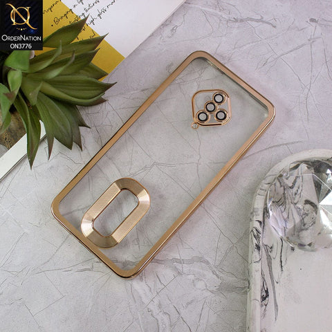 Vivo S1 Pro Cover - Golden - Electroplating Borders Logo Hole Camera Lens Protection Soft Silicone Case