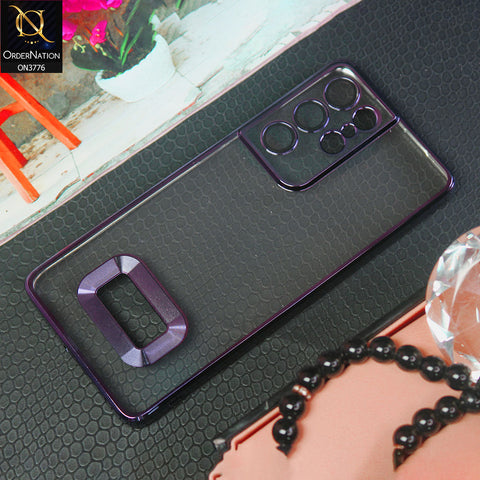 Samsung Galaxy S21 Ultra 5G Cover - Purple -  Electroplating Borders Logo Hole Camera Lens Protection Soft Silicone Case