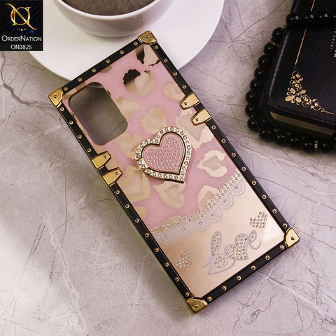 Oppo Reno 7 Lite Cover - Design1 - Heart Bling Diamond Glitter Soft TPU Trunk Case With Ring Holder