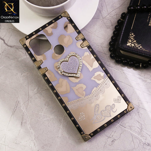 Oppo A15s Cover - Design3 - Heart Bling Diamond Glitter Soft TPU Trunk Case With Ring Holder