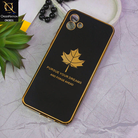 Samsung Galaxy A04 Cover - Design 1 - New Electroplating Borders Maple Leaf Camera Protection Soft Silicone Case