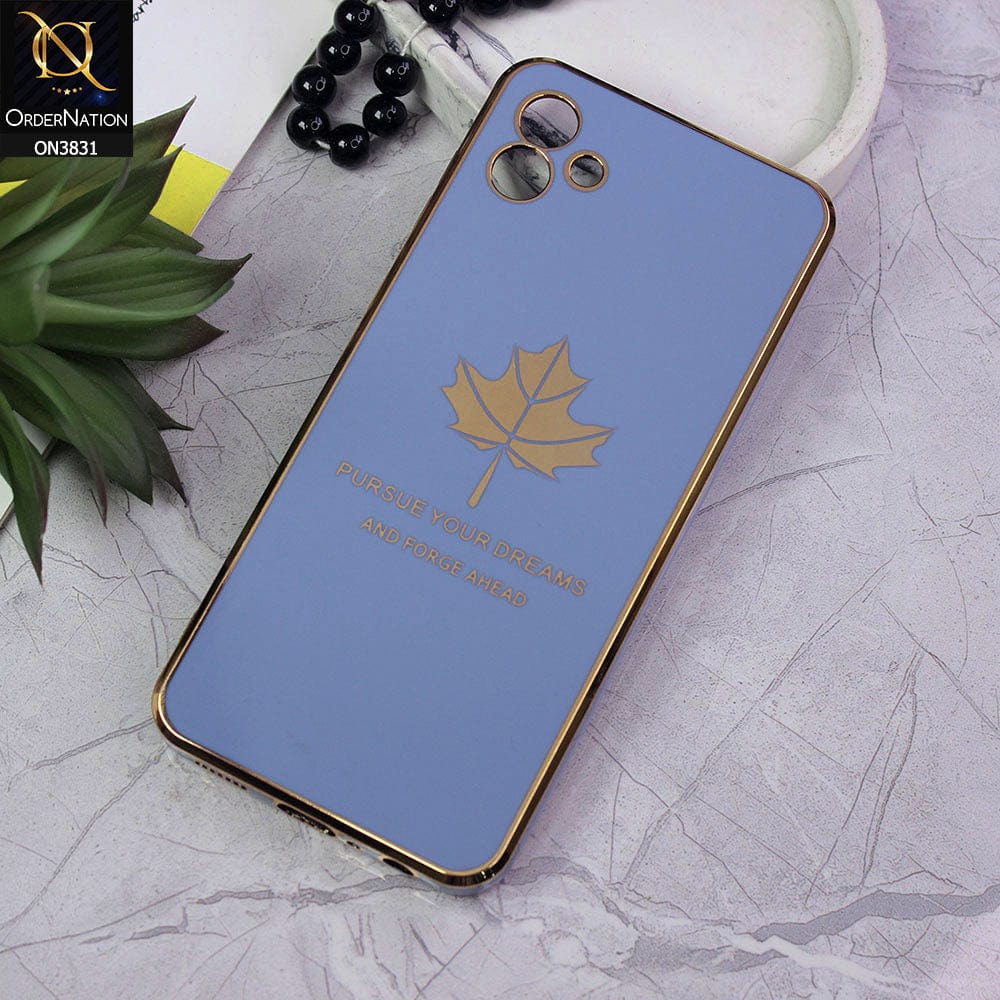 Samsung Galaxy A04 Cover - Design 4 - New Electroplating Borders Maple Leaf Camera Protection Soft Silicone Case