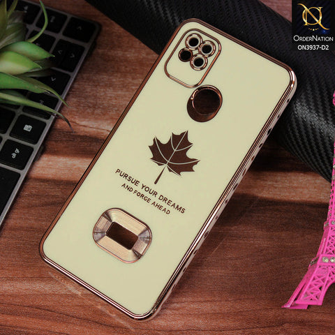 Xiaomi Redmi 10A Cover - Design 2 - New Electroplating Borders Maple Leaf Chrome logo Hole Camera Protective Soft Silicone Case