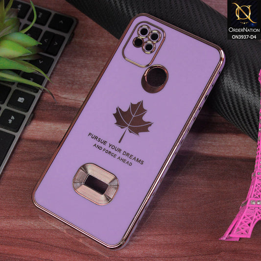 Xiaomi Redmi 10A Cover - Design 4 - New Electroplating Borders Maple Leaf Chrome logo Hole Camera Protective Soft Silicone Case