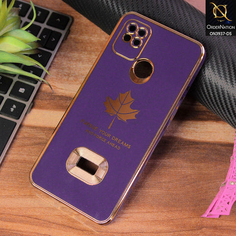 Xiaomi Redmi 10A Cover - Design 5 - New Electroplating Borders Maple Leaf Chrome logo Hole Camera Protective Soft Silicone Case