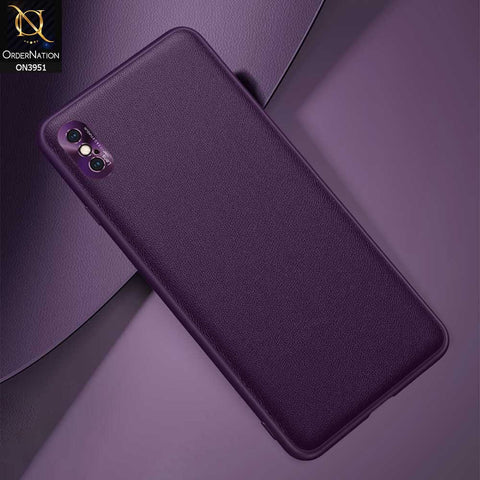 iPhone XS / X Cover - Purple - ONation Classy Leather Series - Minimalistic Classic Textured Pu Leather With Attractive Metallic Camera Protection Soft Borders Case