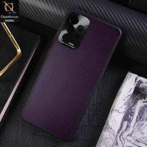 Samsung Galaxy A52s 5G Cover - Purple - ONation Classy Leather Series - Minimalistic Classic Textured Pu Leather With Attractive Metallic Camera Protection Soft Borders Case