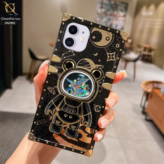 iPhone 11 Cover - Black - New Luxury Space Case With Astronode Cute Folding Stand Holder Case