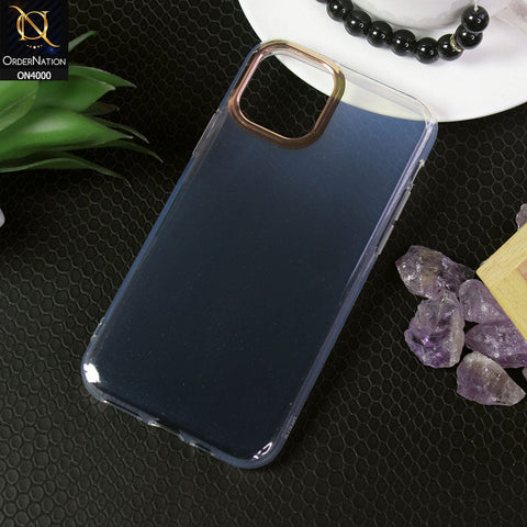 iPhone 11 Cover - Black - New Electroplated Camera Ring Soft Borders Acrylic  Semi-transparent  Case