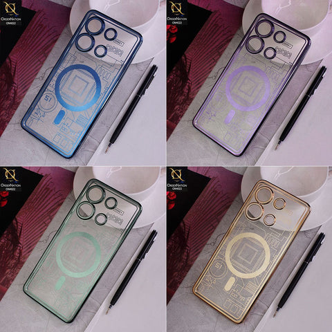 Infinix Note 30 Cover - Golden - Fashion Circuit Diagram Case Clear Plating Soft Cover With Camera Lens Protection