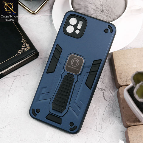 Oppo A16e Cover - Midnight Blue - Luxury Hybrid Shockproof Magnet Adsorption Stand Case