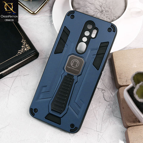 Oppo A9 2020 Cover - Midnight Blue - Luxury Hybrid Shockproof Magnet Adsorption Stand Case