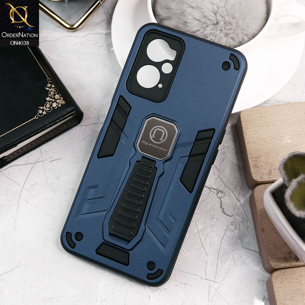 Oppo A36 Cover - Midnight Blue - Luxury Hybrid Shockproof Magnet Adsorption Stand Case