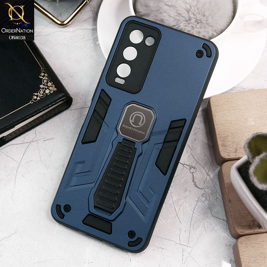 Tecno Camon 18T Cover - Midnight Blue - Luxury Hybrid Shockproof Magnet Adsorption Stand Case