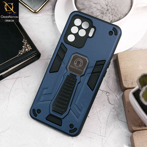 Oppo A94 Cover - Midnight Blue - Luxury Hybrid Shockproof Magnet Adsorption Stand Case