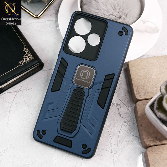 Infinix Hot 30 Cover - Midnight Blue - Luxury Hybrid Shockproof Magnet Adsorption Stand Case