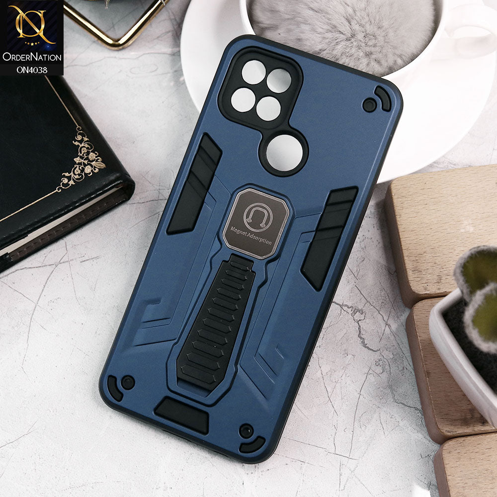 Oppo A35 Cover - Midnight Blue - Luxury Hybrid Shockproof Magnet Adsorption Stand Case