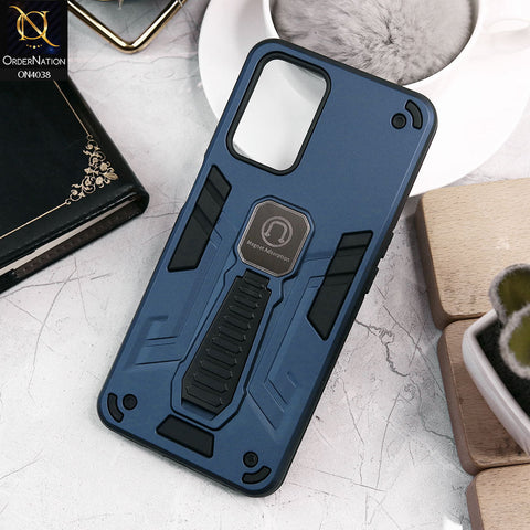 Oppo A54 4G Cover - Midnight Blue - Luxury Hybrid Shockproof Magnet Adsorption Stand Case