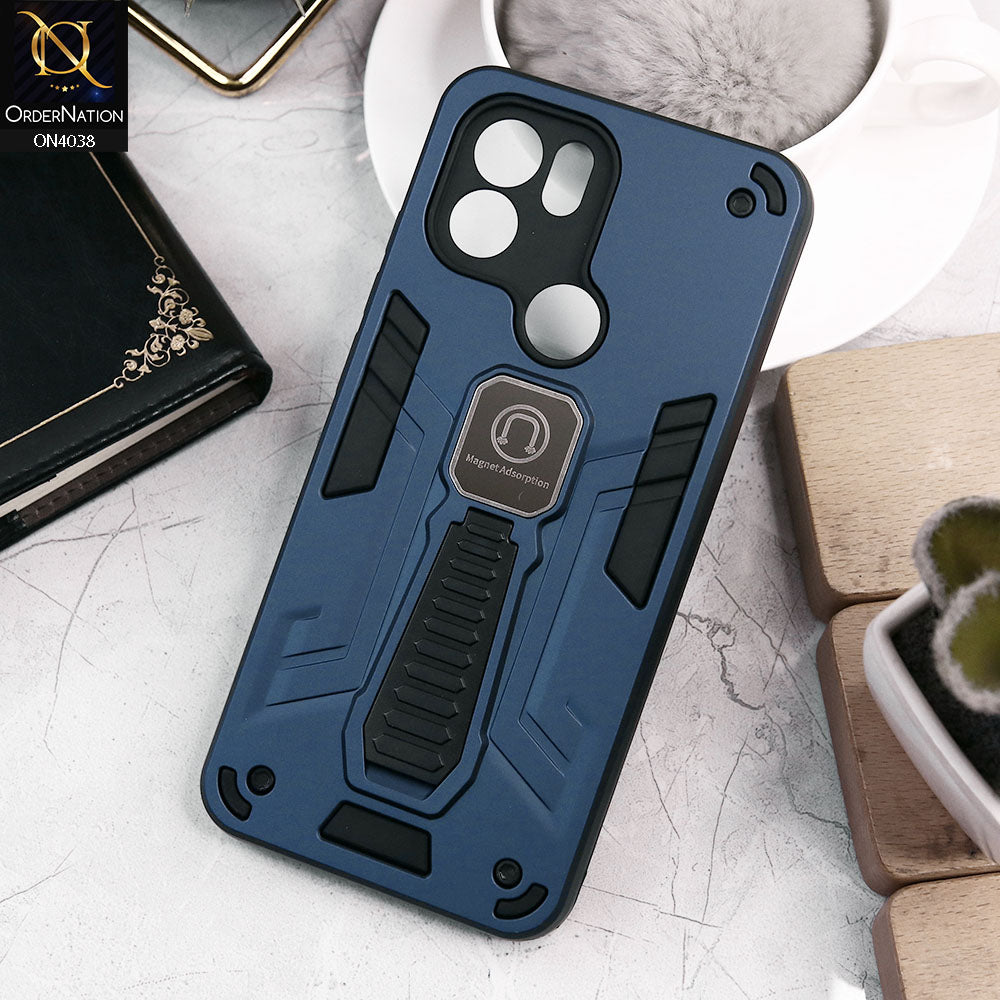 Xiaomi Redmi A1 Plus Cover - Midnight Blue - Luxury Hybrid Shockproof Magnet Adsorption Stand Case