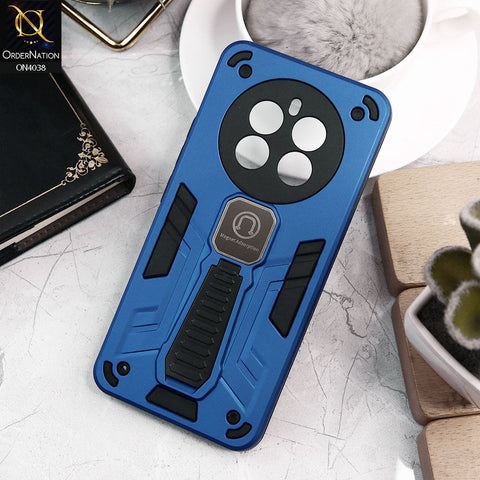 Realme 12 4G Cover - Blue - Luxury Hybrid Shockproof Magnet Adsorption Stand Case