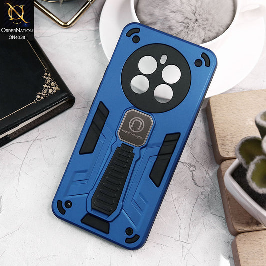 Realme 12 Plus Cover - Blue - Luxury Hybrid Shockproof Magnet Adsorption Stand Case