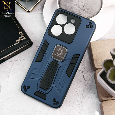 Realme C63 Cover - Midnight Blue - Luxury Hybrid Shockproof Magnet Adsorption Stand Case