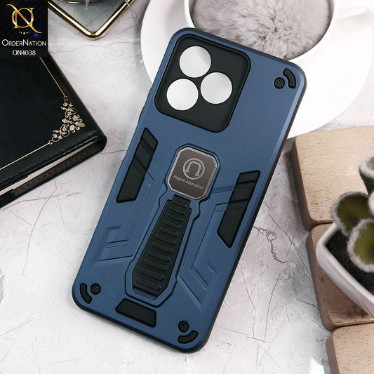 Realme Note 50 Cover - Midnight Blue - Luxury Hybrid Shockproof Magnet Adsorption Stand Case