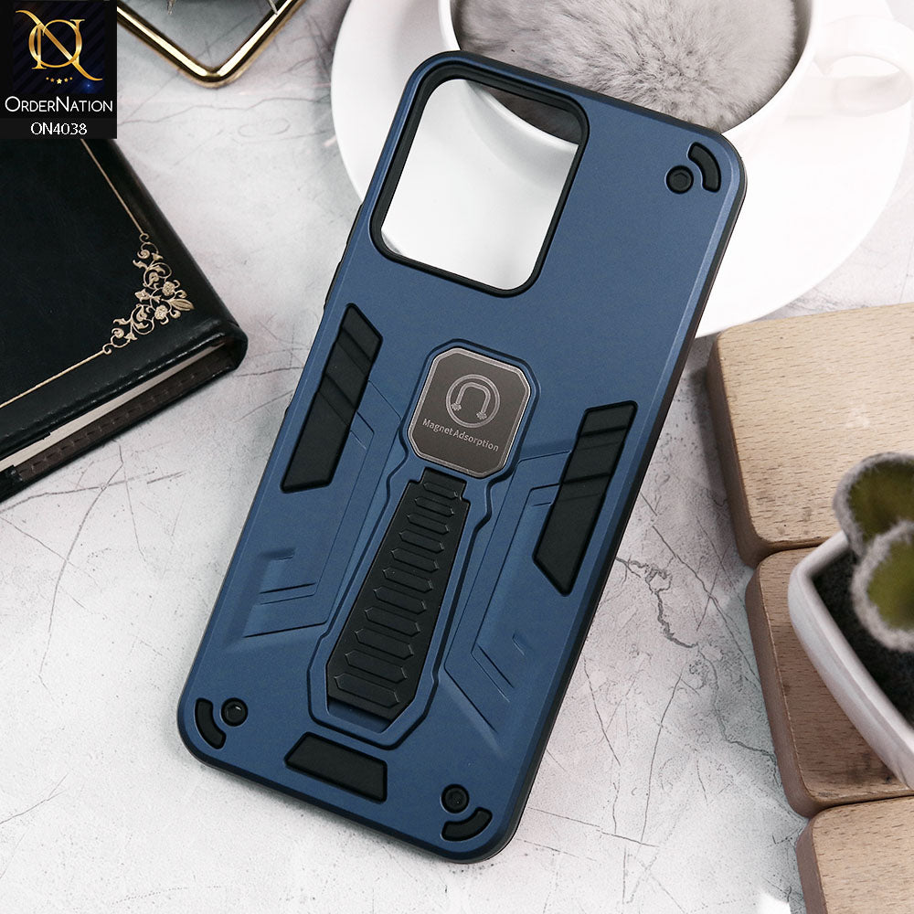 Xiaomi Redmi 12 Cover - Midnight Blue - Luxury Hybrid Shockproof Magnet Adsorption Stand Case