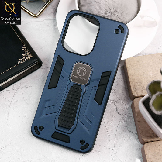 Xiaomi Poco C65 Cover - Midnight Blue - Luxury Hybrid Shockproof Magnet Adsorption Stand Case