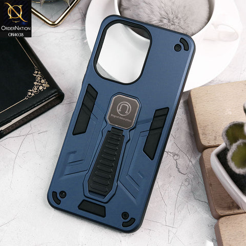 Xiaomi Redmi 13C Cover - Midnight Blue - Luxury Hybrid Shockproof Magnet Adsorption Stand Case